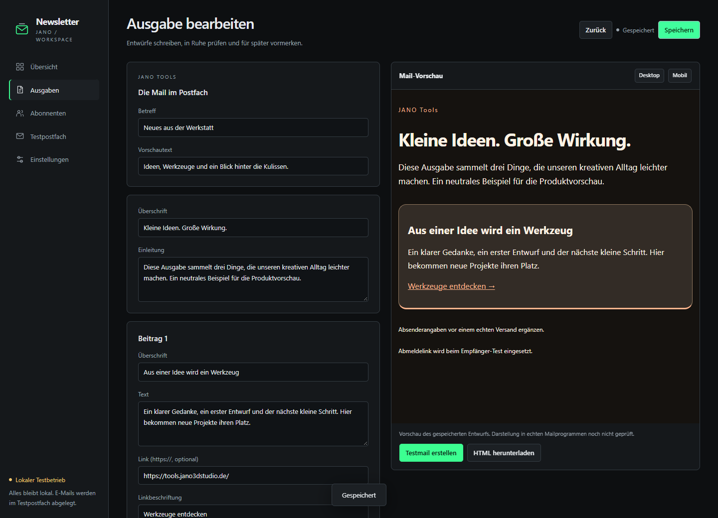 Newsletter: Redaktion