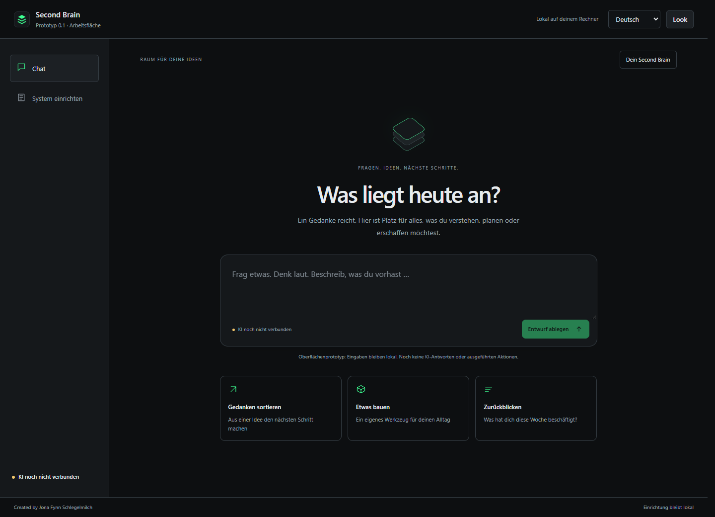 Second Brain: neue Chat-Arbeitsfläche